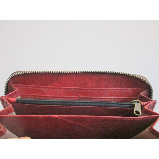 Teakleaf Zip Surround Red Large Wallet Vegan
